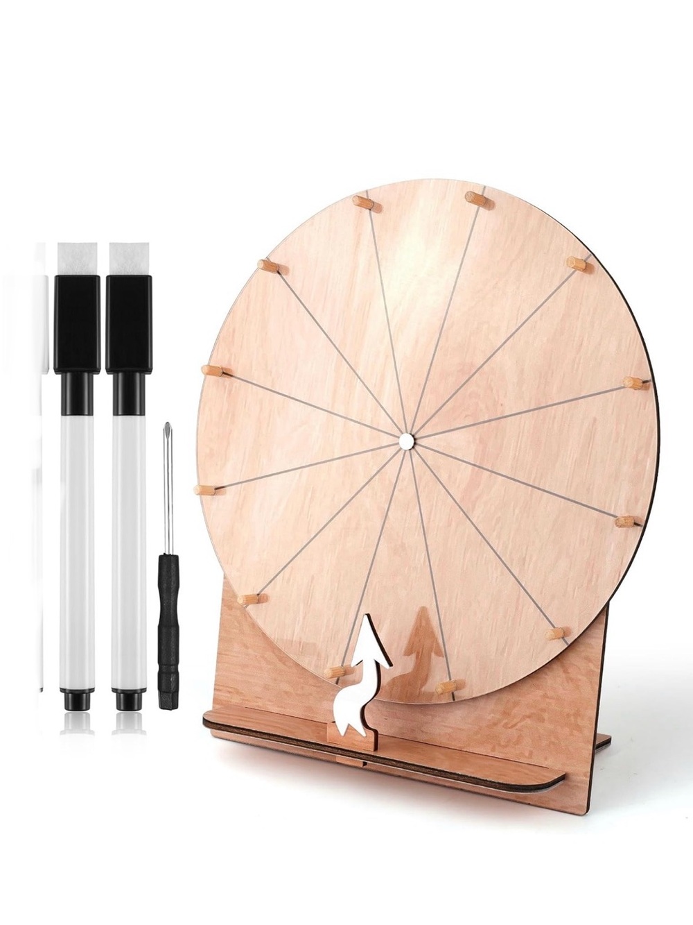 New Open Box 11.4 Inch Wedding Game Spinning Wheel Wooden Prize Tabletop Spinner